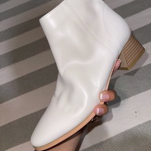 White Boots with brown Heel